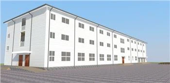 Nakupovalno središče z velikimi jeklenimi konstrukcijami